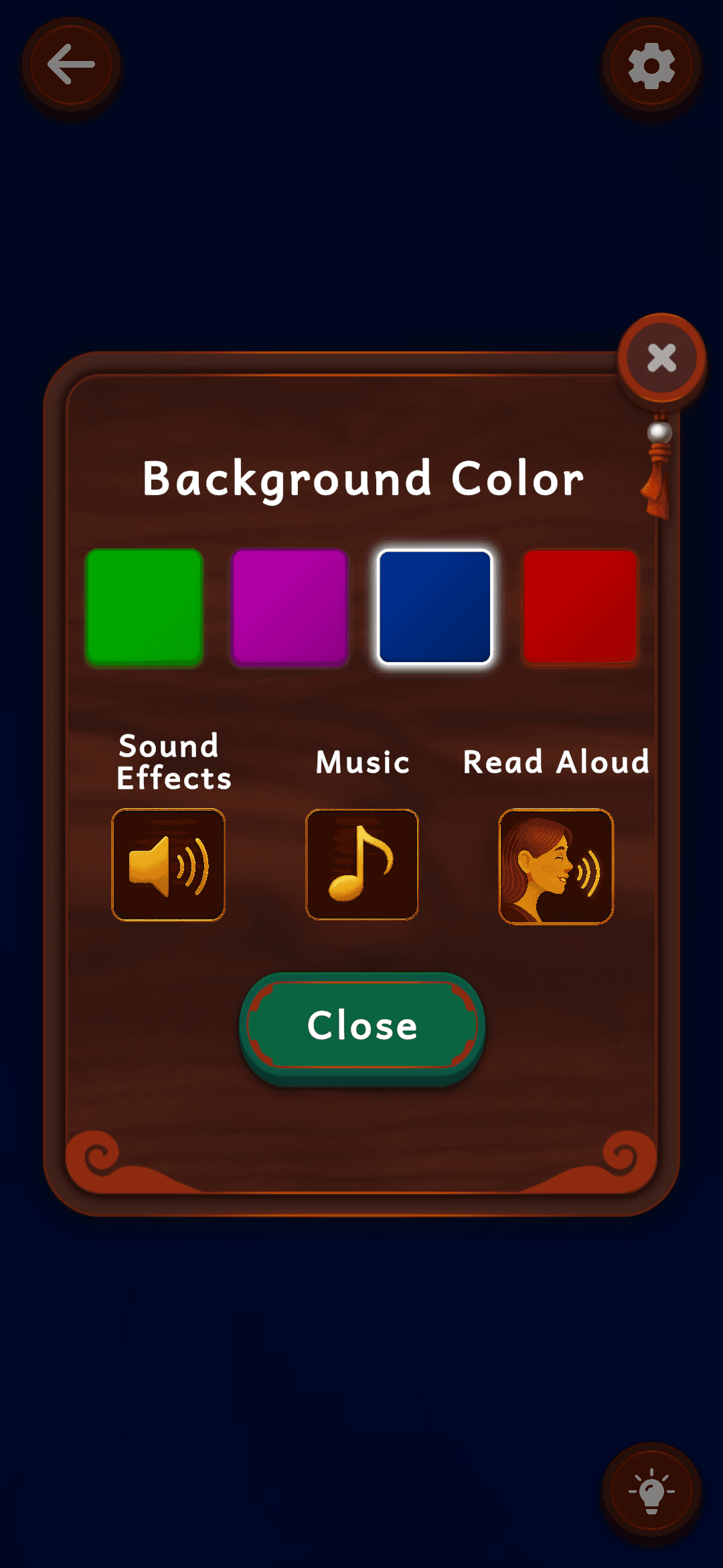 Settings - Game configuration and options